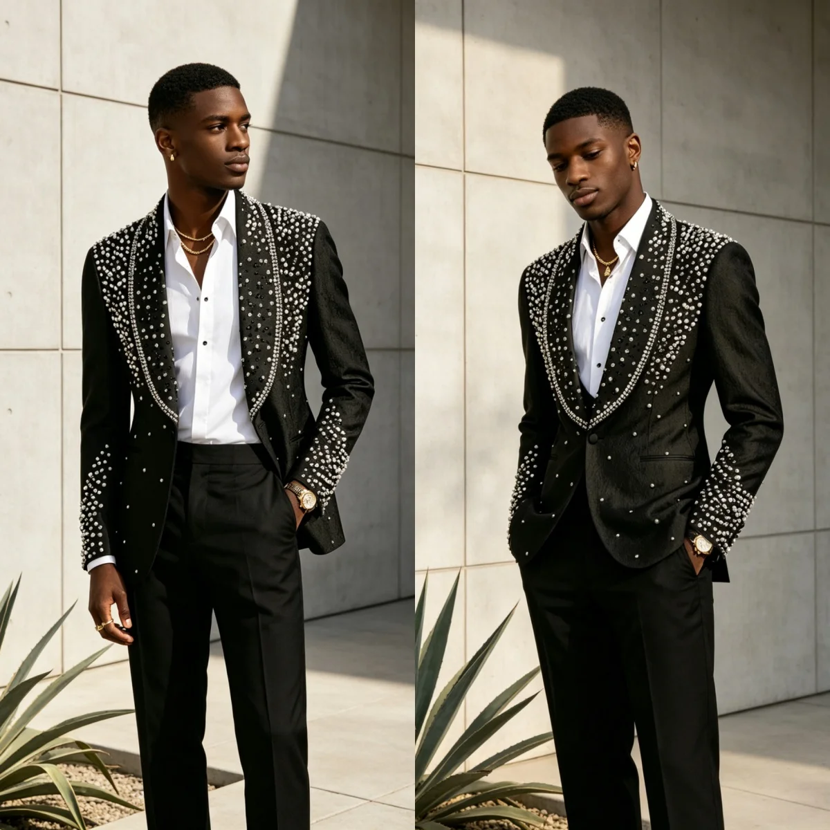 Simple Mens Suits 2 Pieces Jacket Pants Peaked Lapel One Button Jacket Formal Occasion Party Prom Banquet Wear Customized