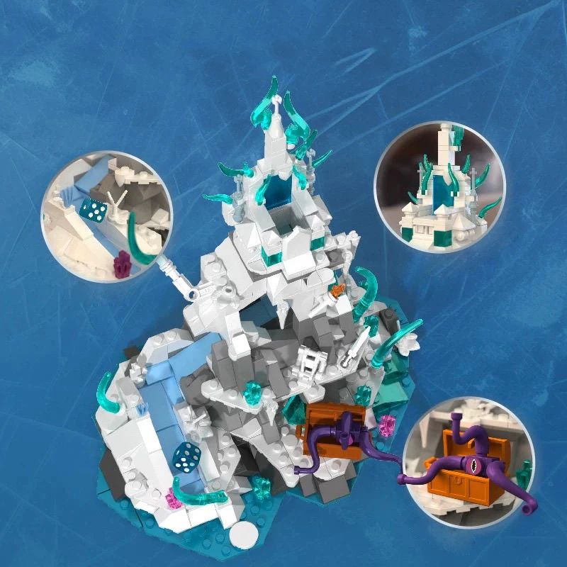 Idea filme jogo bloco de construção dragão gelo osso geada monarca castelo construção tijolo modelo conjuntos brinquedos coleção para presente