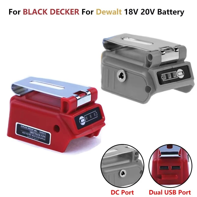 

NEW Converter Adapter USB Charger for Dewalt/Black & Decker 18-20V Lithium Battery 12V DC Output Interface Compatible Appliances