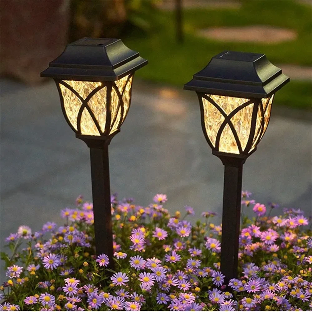 

2Pcs Solar LED Pathway Lights Outdoor Walkway Garden Decor Street Lamp for Landscape Yard Patio Driveway Christmas Wedding