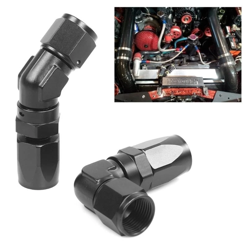

A2UC Universal AN4/AN6/AN8/AN10/AN12 Straight 45° Oil Cooling Connector Oil Swivel-Hose End Fitting Oil Hose End Adaptor