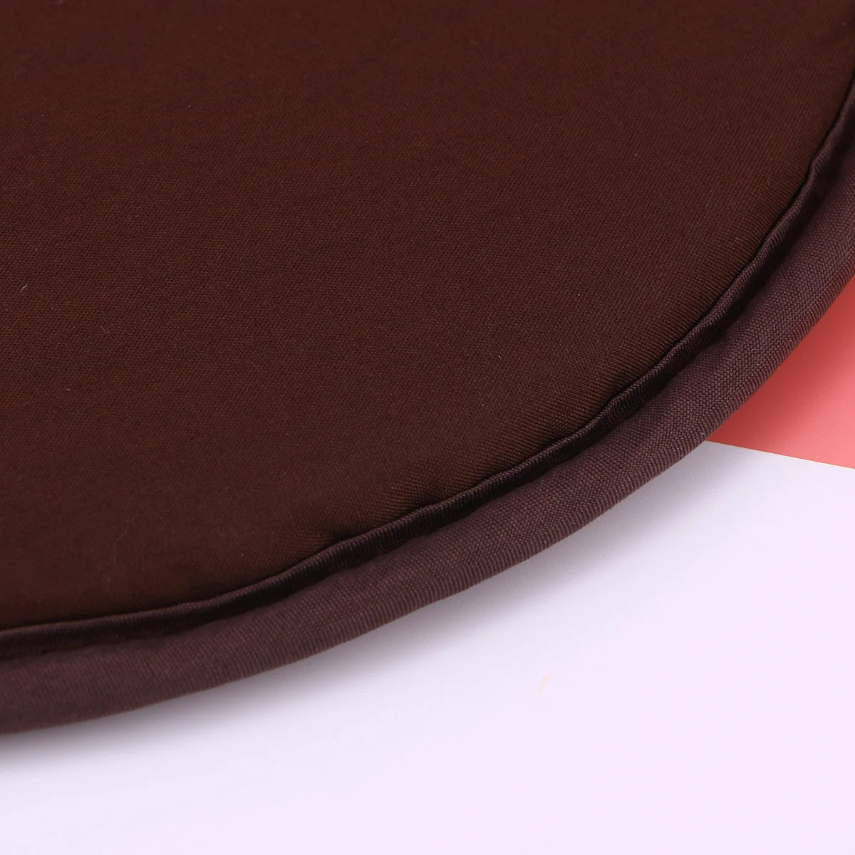 

Round Chair Cushion Non-Slip Seat Pad For Home Office Restaurant Dark Brown Comfortable Polyester Sponge