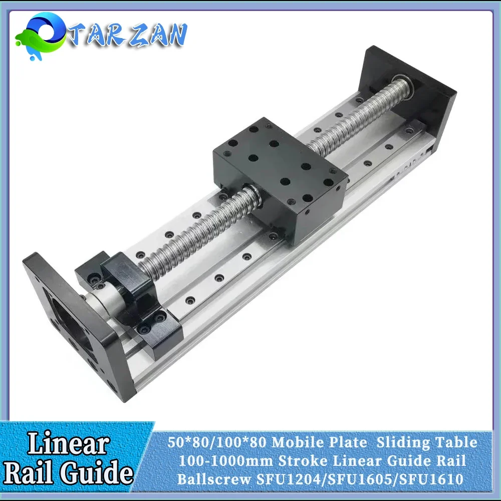 

Linear Rail Guide Double Rail Sliding Table SFU 1204/1605/1610 BallScrew Platform XYZ Axis Motion Stage 2/4PCS Sliders Max 80KG