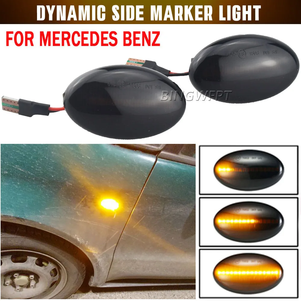 1 زوج ديناميكية LED بدوره إشارة الجانب علامة ضوء لمرسيدس بنز الذكية 450 452 A-Class W168 فيتو W639 W447 سيتان 415 متتابعة #1