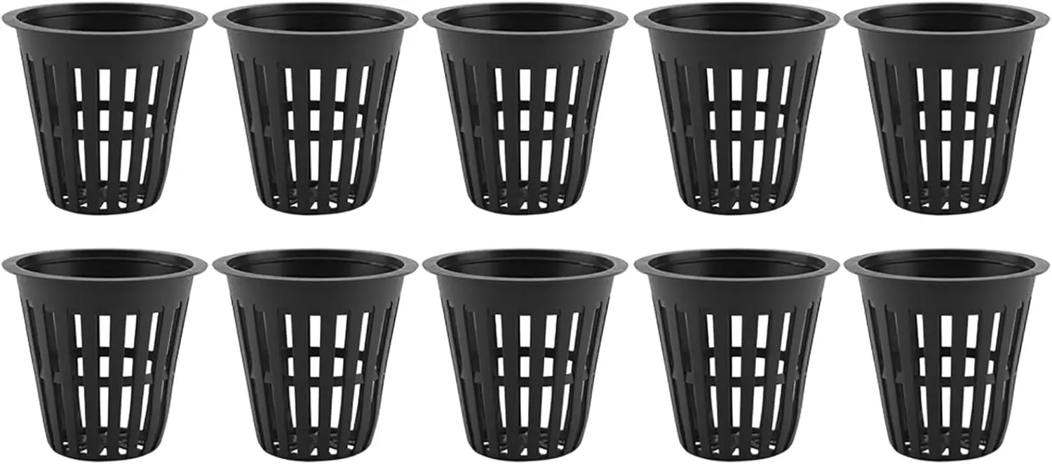 10pcs Replacement Grow Baskets 2 Inch Hydroponic Basket Cup Durable Plastic Hydroponic Slotted Mesh Cups for Garden Hydroponics