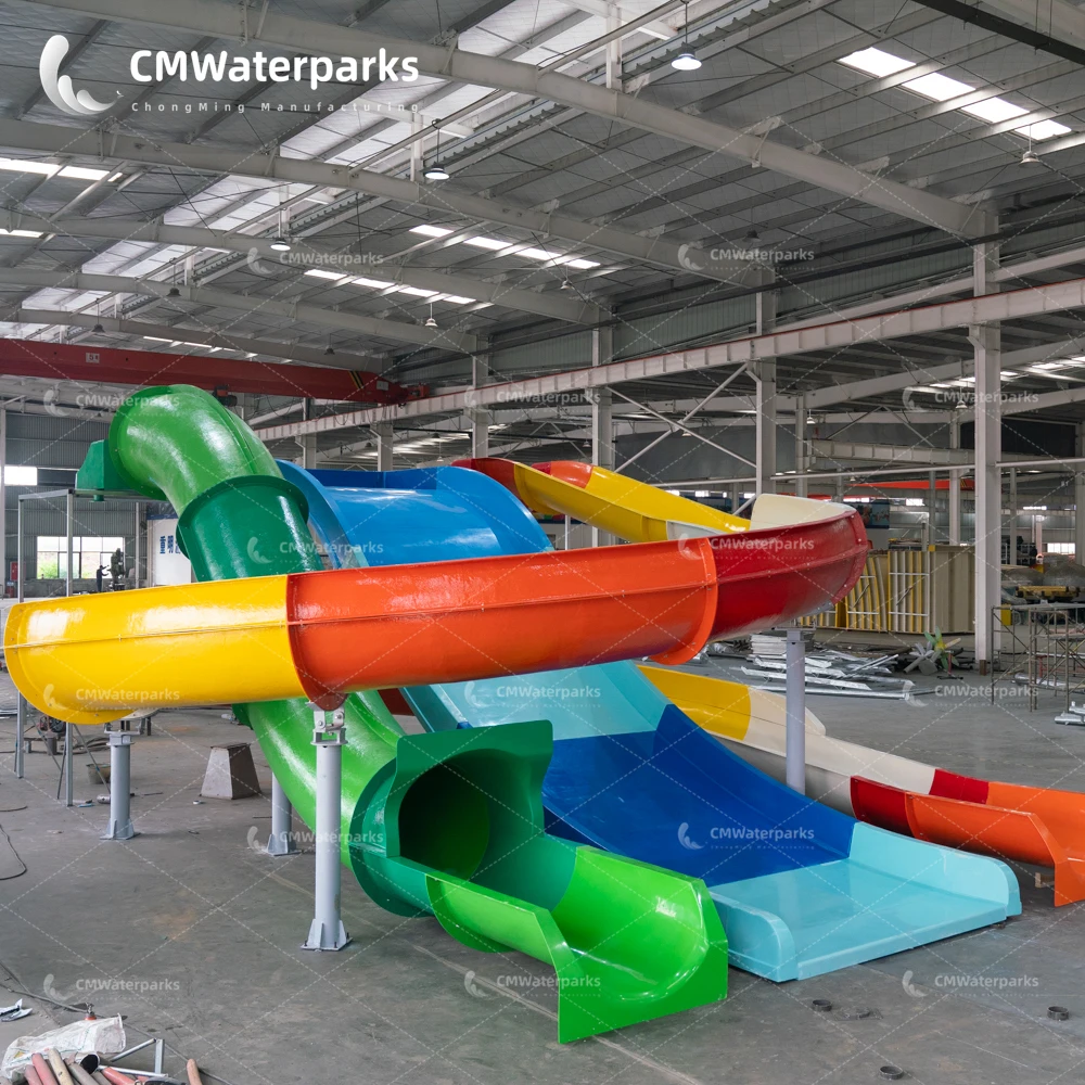 New Arrival Hot Sale Fiberglass Water Park Slide Swimming Pool Slides For Kids Adult