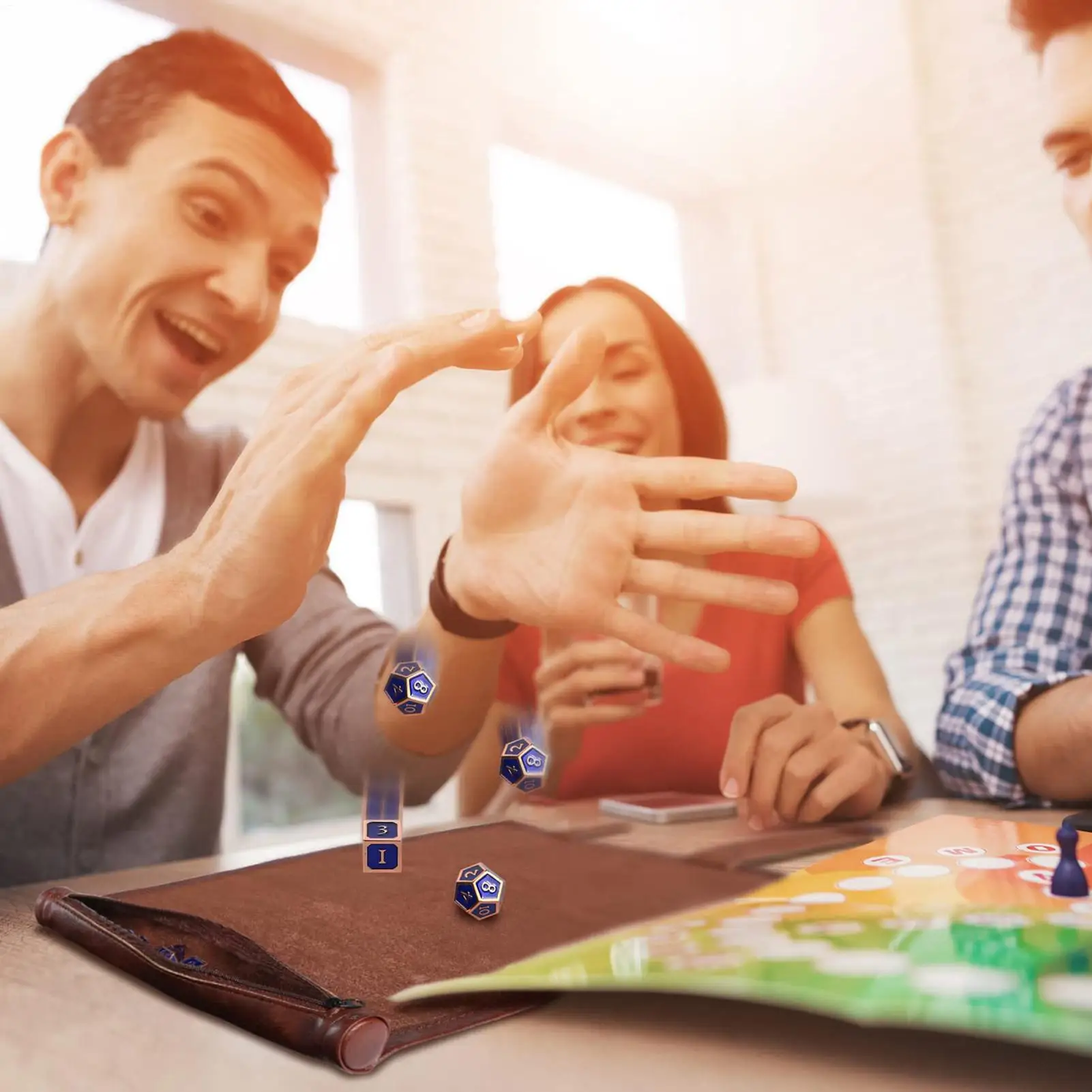 

Dice Tray For Rolling With Zipper PU Leather Foldable Dice Storage Mat Game Tray For Gamers Enthusiasts Board Games Home Daily