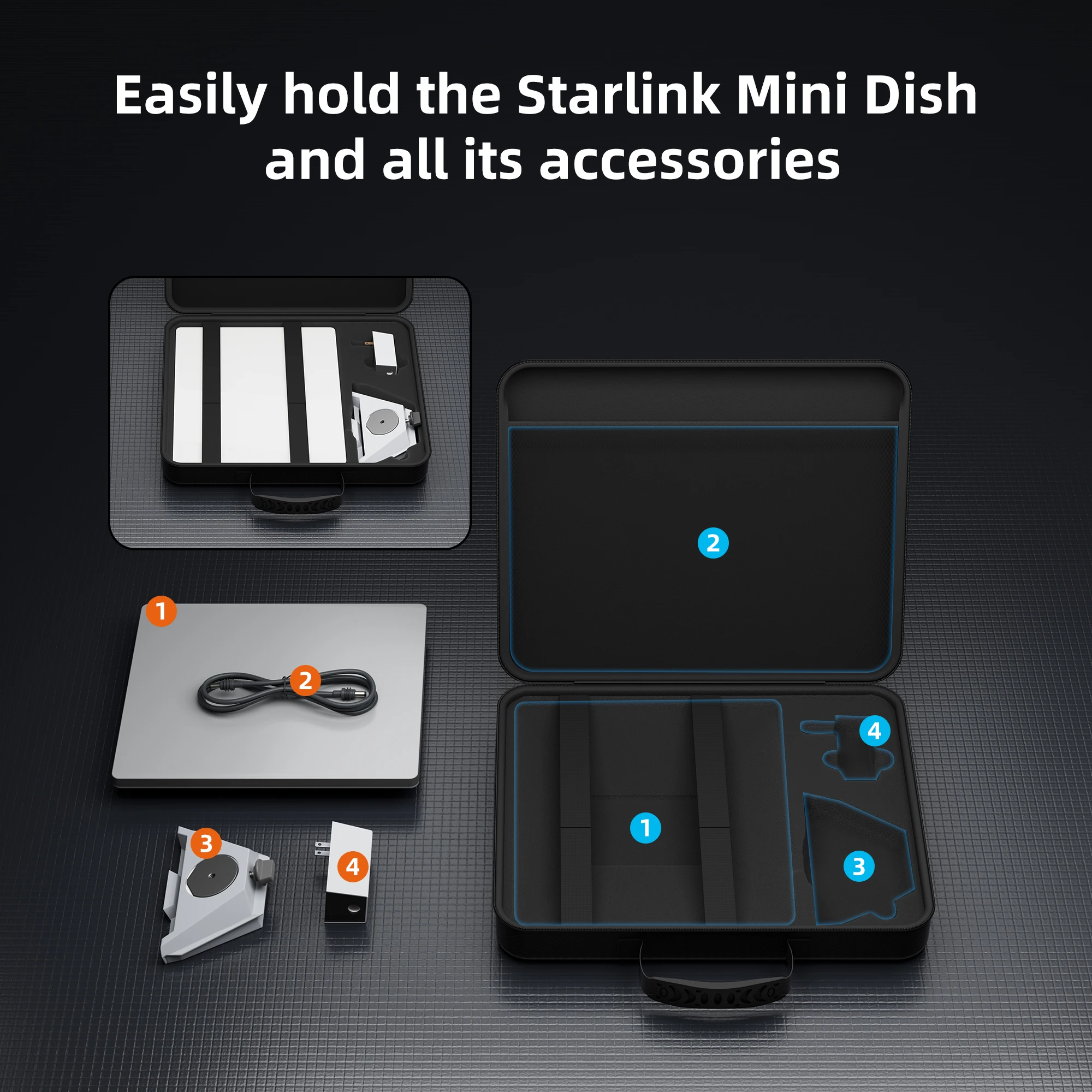 軽量 Starlink ミニ トラベル ケース ウルトラ スリム ブラック Star Link ハード バッグ Starlink ミニ アクセサリー 防水