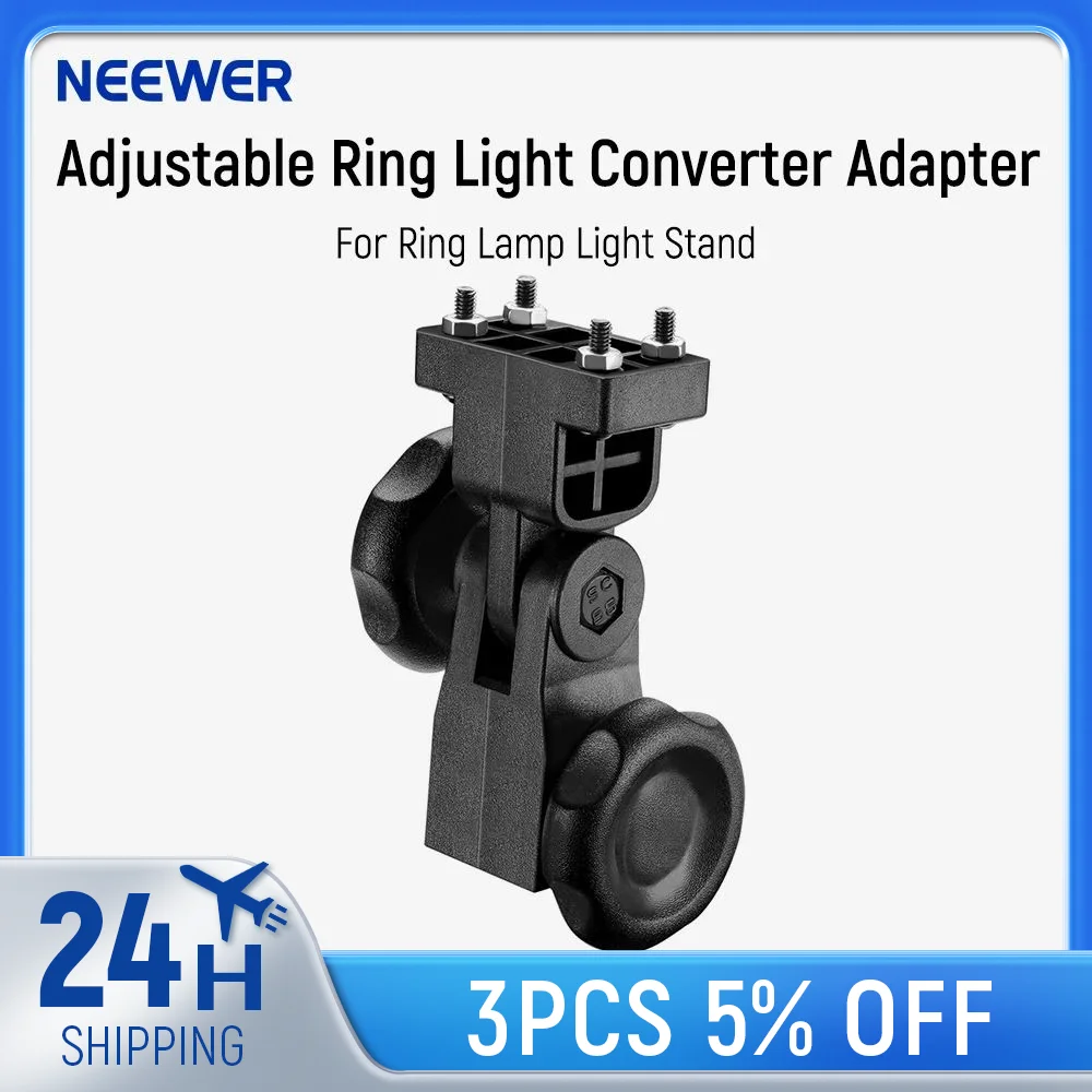 Neewer Adjustable Ring Light Converter Adapter for Ring Lamp Light Stand, Standard Annular Adapter Made of Durable Plastic