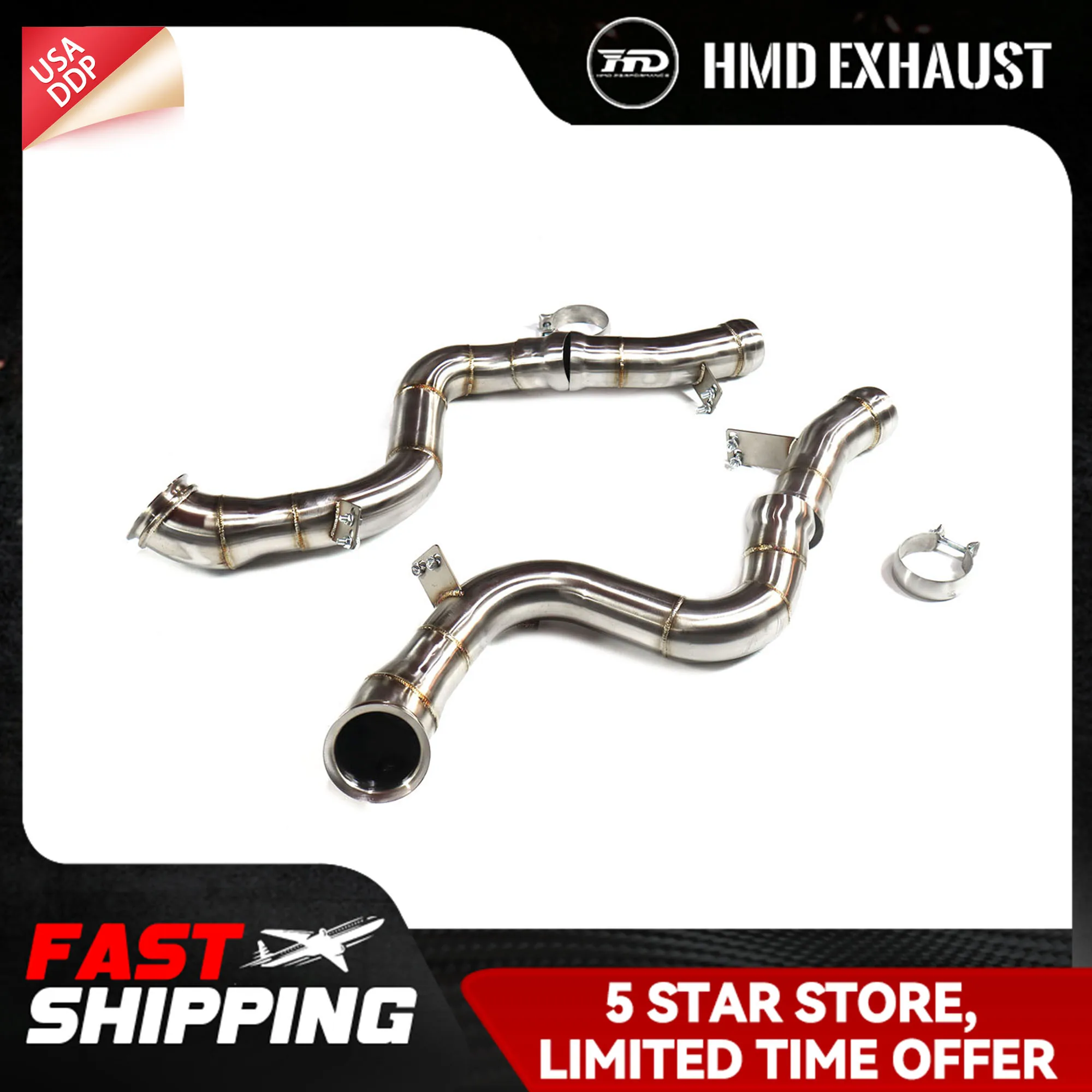 

Выхлопная система HMD для Mercedes Benz S63 W222 4.0T Быстрая установка Даунпайп 2025 новейший продукт SUS304