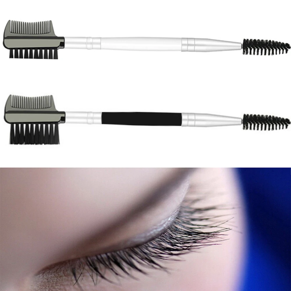 Peigne à sourcils et à cils, brosse modelante, Double tête, combinaison de cils, outil de maquillage professionnel pour femmes et filles, 1 pièce