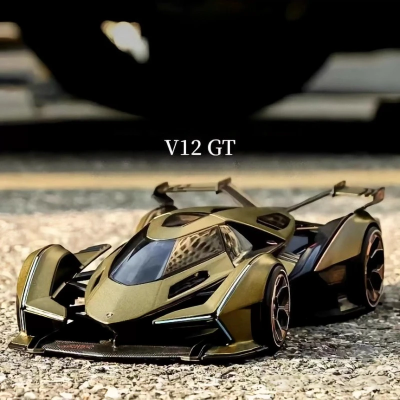 

1:22 Vision V12 GT Sports Car Simulation Model Alloy Diecast Sound Light Toy Collectible Ornament Model Children's Gift