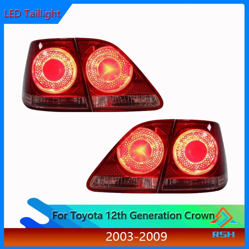 สำหรับชุดไฟท้าย Toyota Crown ปี 2003-2009 รุ่นที่ 12 Crown ปรับแต่ง LED มาตรฐานญี่ปุ่น 184 ไฟท้ายแบบเสียบและใช้งานได้ทันที