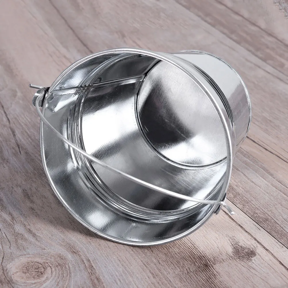 

5Pcs Metal Snack Buckets Small Ice Cube Storage Bucket with Handle French Fries Chip Basket Food Holder for Bar Restaurant