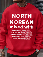 North Korea Mixed With Printed Sweatshirt Man Fashion Casual Pullovers Fleece Oversize Sweatshirts Autumn Personality Sportswear