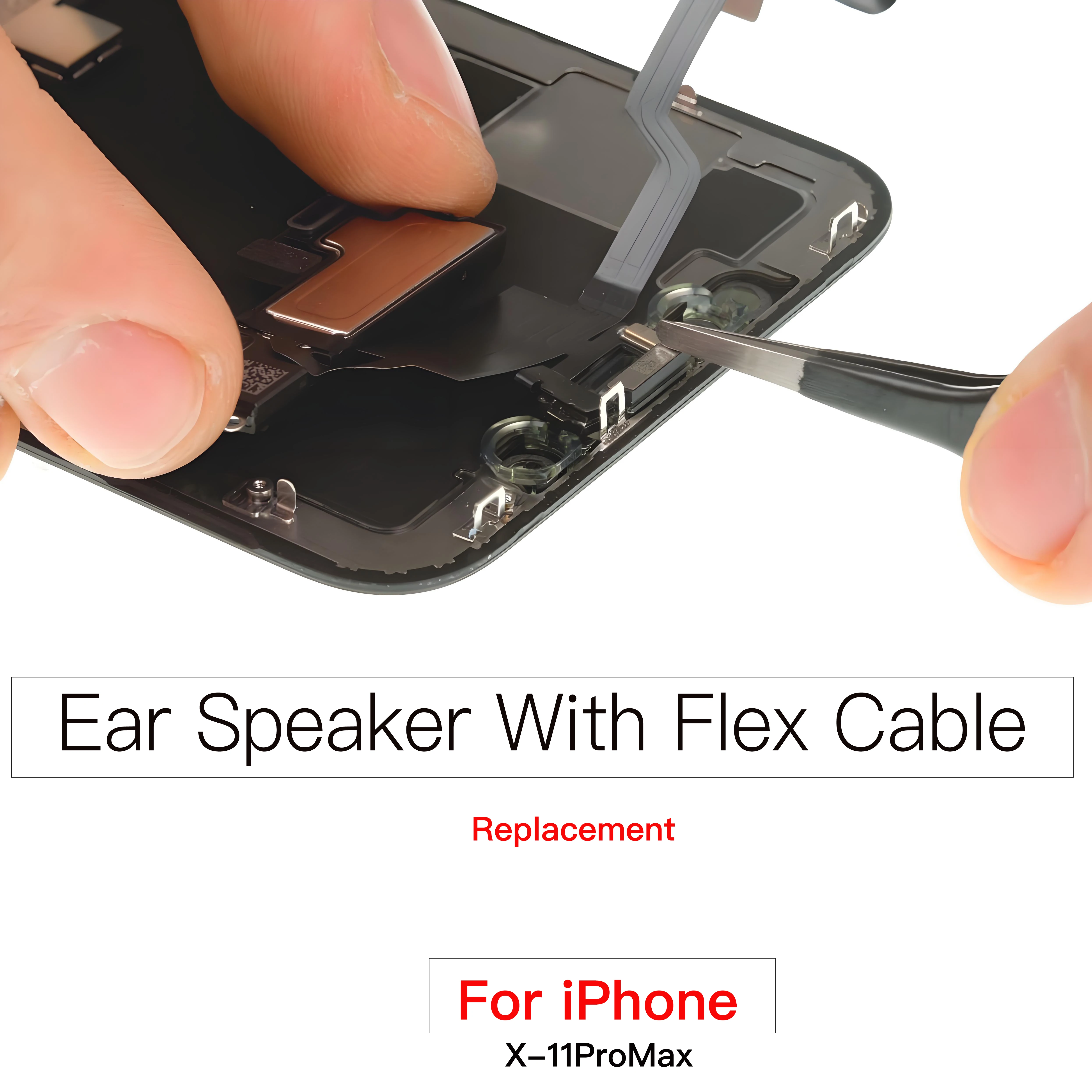 

Ear Speaker With Flex Cable For iPhone X XR XS 11 Pro Max Top Earpiece Sound Unit And Screws Kit Waterproof Tape Replacement