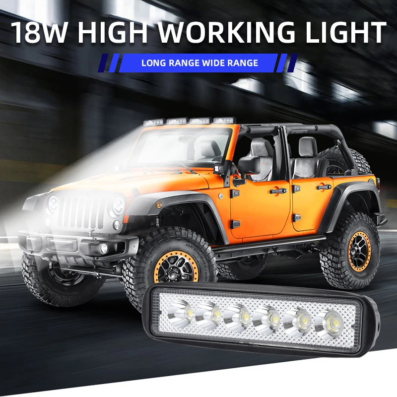 

1pcs Motorcycle LED Work Light Bar Spot 6SMD Driving Lights Truck Tractor 4X4 Off Road Fog Light Universal 12V Work Lamp