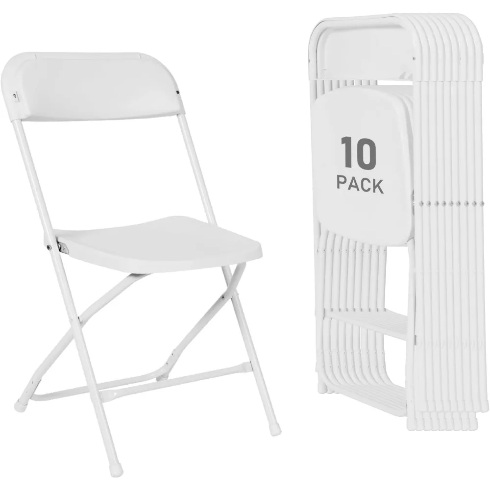 

10 Pack Plastic Folding Chairs, Portable Stackable CommercialParty Folding Chairswith Steel Frame 350lbs for Home Office Outdoor