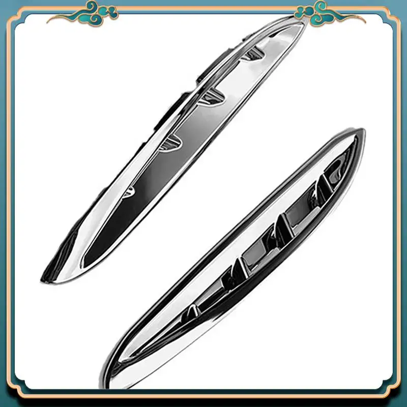 

Latest New Car Front Fog Lights Cover Frame Trim Front Fender Side Air Vent Cover Trim Silver For Toyota Harrier Venza 2020 2021