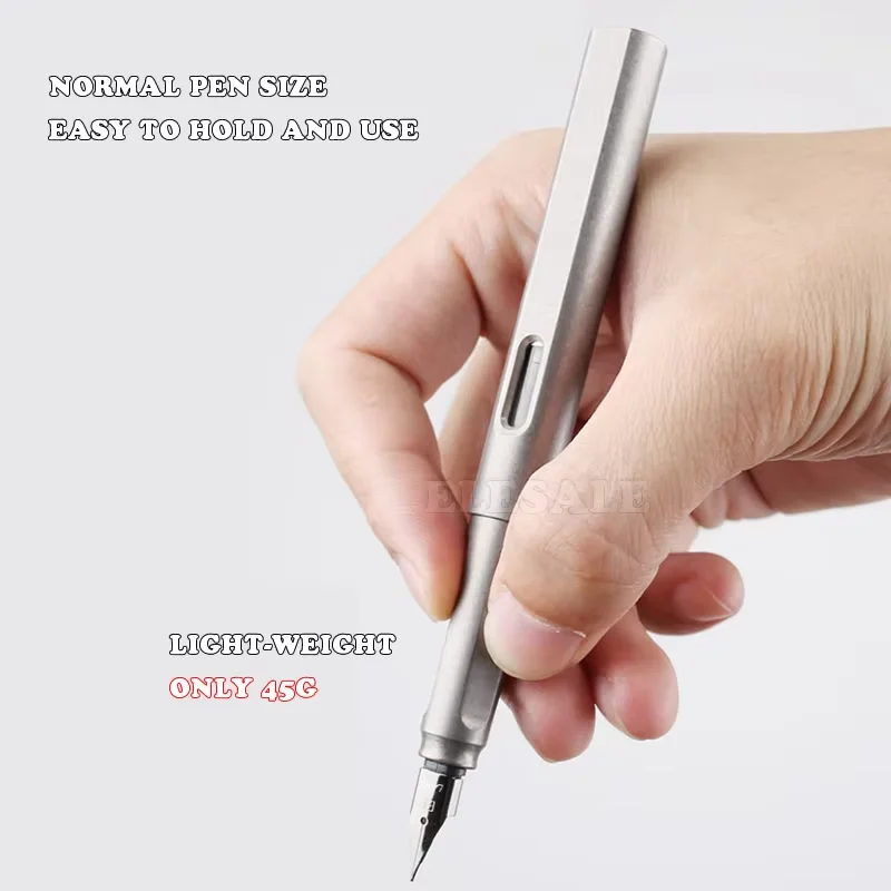 Portable High-End 2-IN-1 Titanium TC4 Tactical Fountain Pen Self Defense Business Writing Pen Outdoor EDC Tool Christmas Gifts