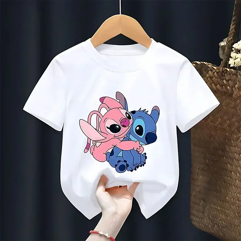 

Couple T Shirt Top Stitched On Disney Star Baby Stitch Clothing Short Sleeve T Shirt Birthday Gift Summer Look Stylish Loose