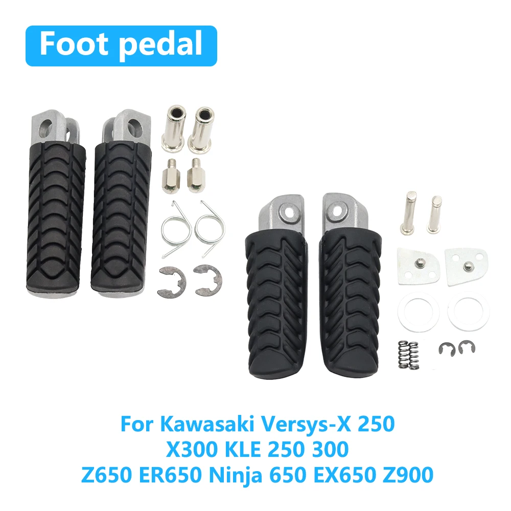 For KAWASAKI Versys-X 250 X300 KLE 250 300 Z650 ER650 Ninja 650 EX650 Z900 Motorcycle Front Rear Footrest Foot Pegs Pedals