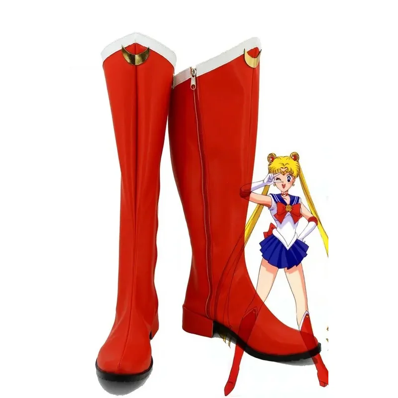 

Usagi Tsukino Shoes Cosplay Sailor Moon Usagi Tsukino Cosplay Boots Red Shoes Custom Made Unisex Shoes Cosplay