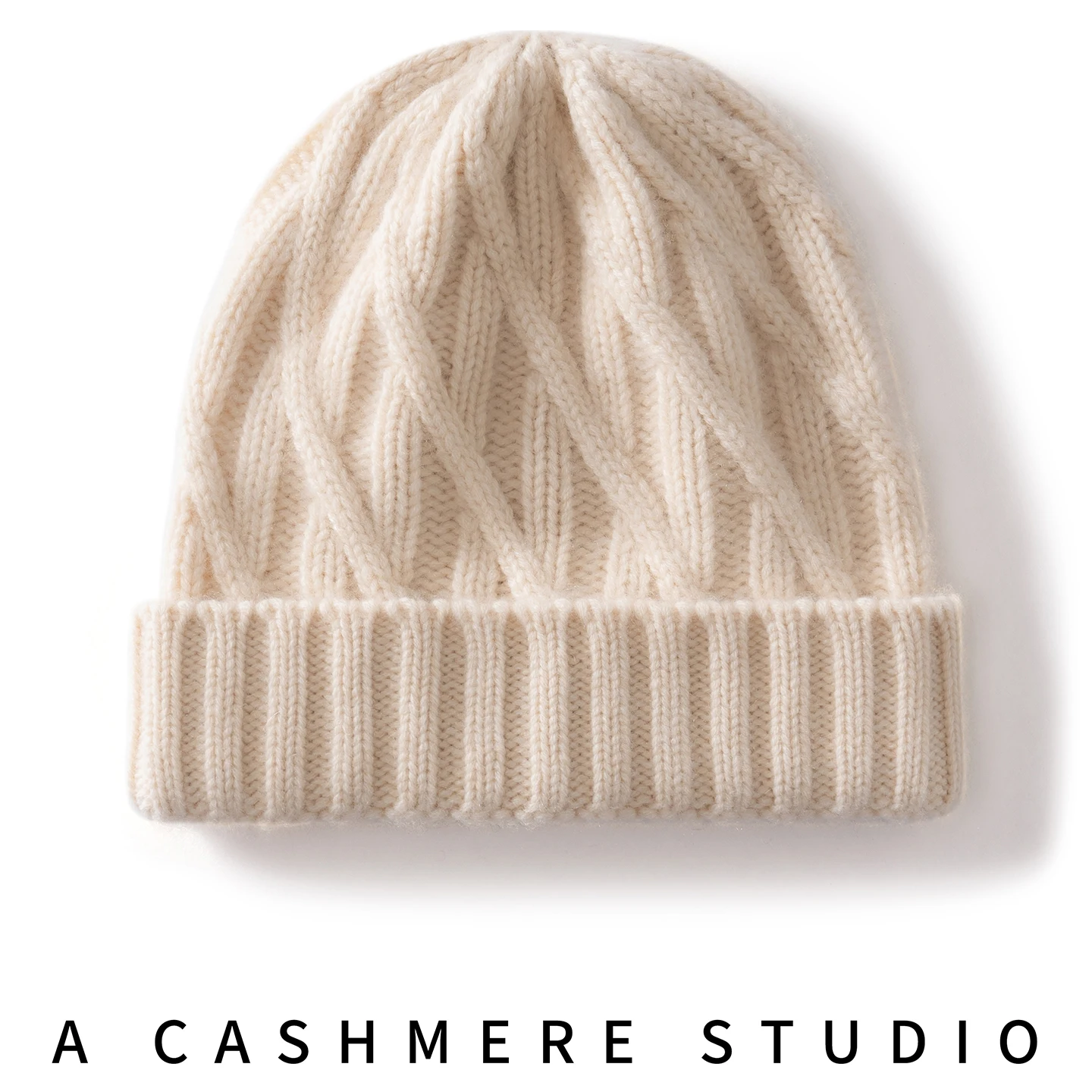100%Quality Cashmere Beanie Hats For Women Outdoor Windproof Warm Hat Casual Thickened Solid Color Knitted Bonnet Cap For Winter