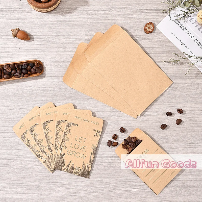 [TG835]100PCS Seed Packets Envelopes Self Sealing Kraft Small Seed Envelopes For Seed Storage Resealable Seed Saving Envelopes