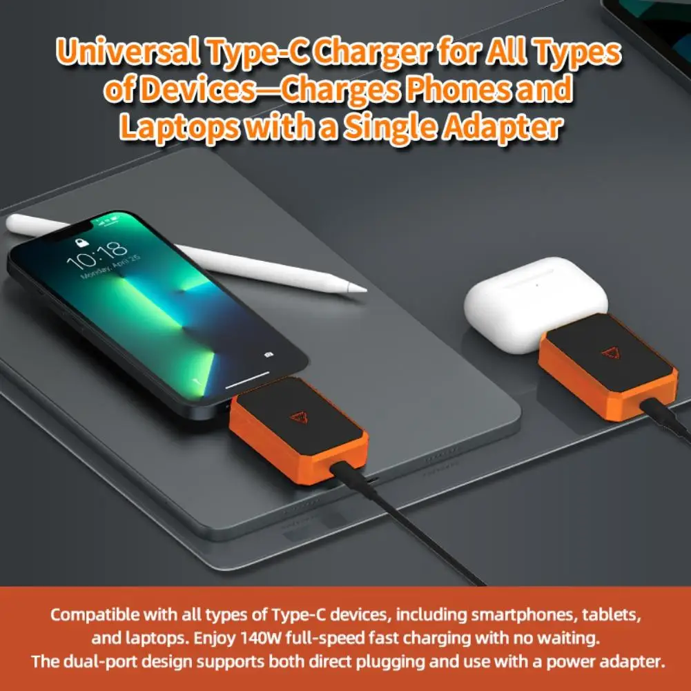 New Phone Fully Charged Intelligent Separator Type-C 140W Fast Charging Adapter Phones Full Charge Auto Power Cut Off Charger