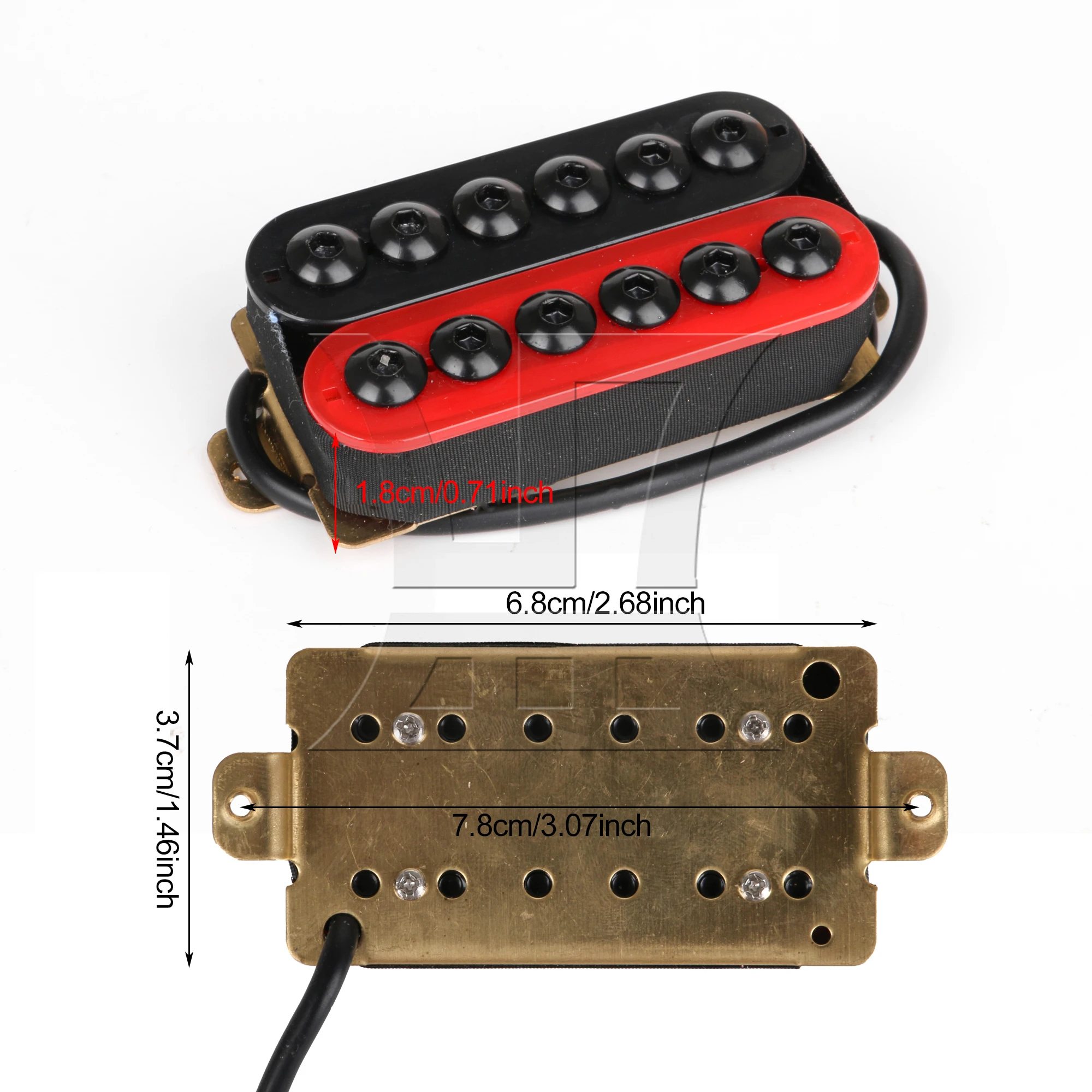 Yibuy Red and Black Double Coil Ceramic Magnets Electric Guitar Humbucker Bridge Neck Pickup Set