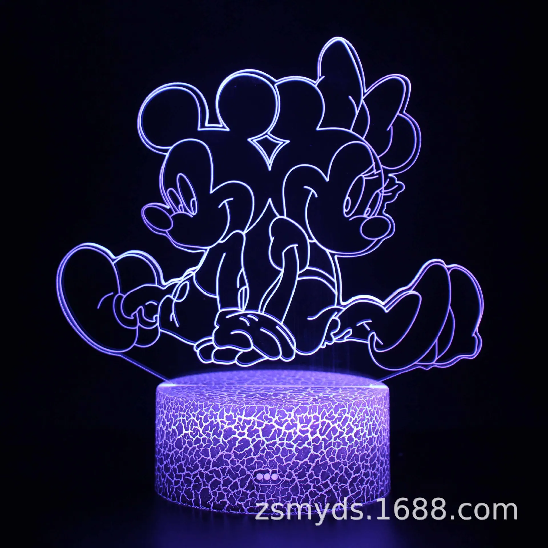 Disney Mickey & Minnie 3D Lamp Anime Figure Ornaments Figure Desk Lamp LED Night Light Mickey Mouse Desktop Decor Toys Hottoys