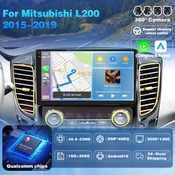Android 16 Carplay Car Radio Multimedia Player For Mitsubishi Pajero Sport 3 L200 5 Triton 3 2015 2016 2017 2018 2019 GPS Stereo