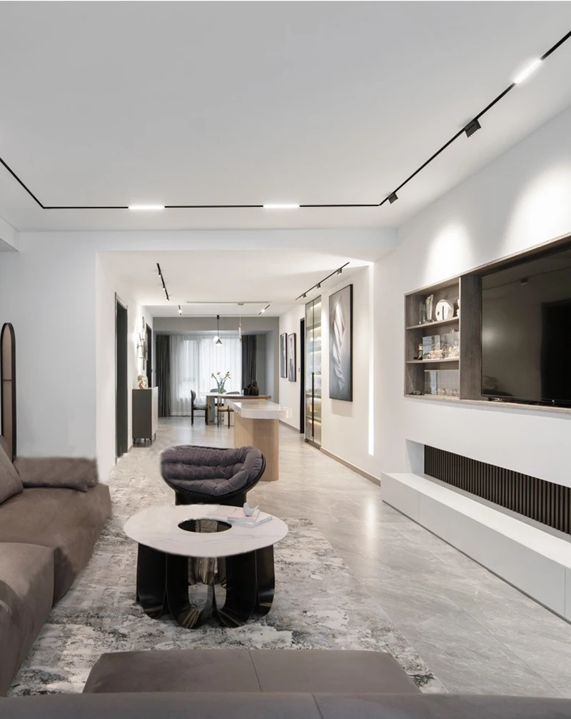 Tuya dimmalbe led schienen licht verputzen eingebettete schienen schienen leuchte für bekleidungs geschäft wohnzimmer haus (zweireihig) – Detail 3