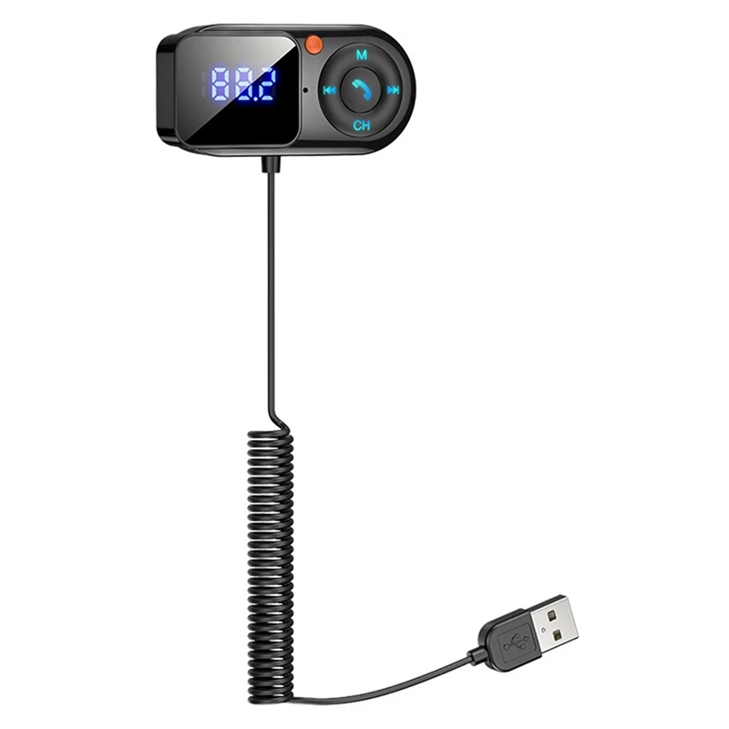 

Wireless Bluetooth 5.0 FM Transmitter Car Mp3 Player Handsfree Car Kit LCD Aux Audio USB Charge PD18W FM Modulat-AU74