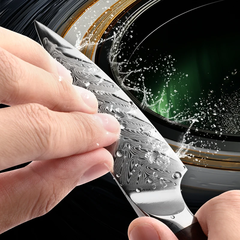 GRANDSHARP pisau kupas AUS-10 3.5 inci, kotak hadiah pisau dapur pengupas buah ukir utilitas tajam baja Damaskus Jepang