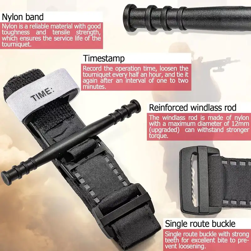 Tourniquet Survival Tactical Combat Tourniquets Spinning Medical Emergency Strap Trauma Belt Outdoor Exploration - Image 3