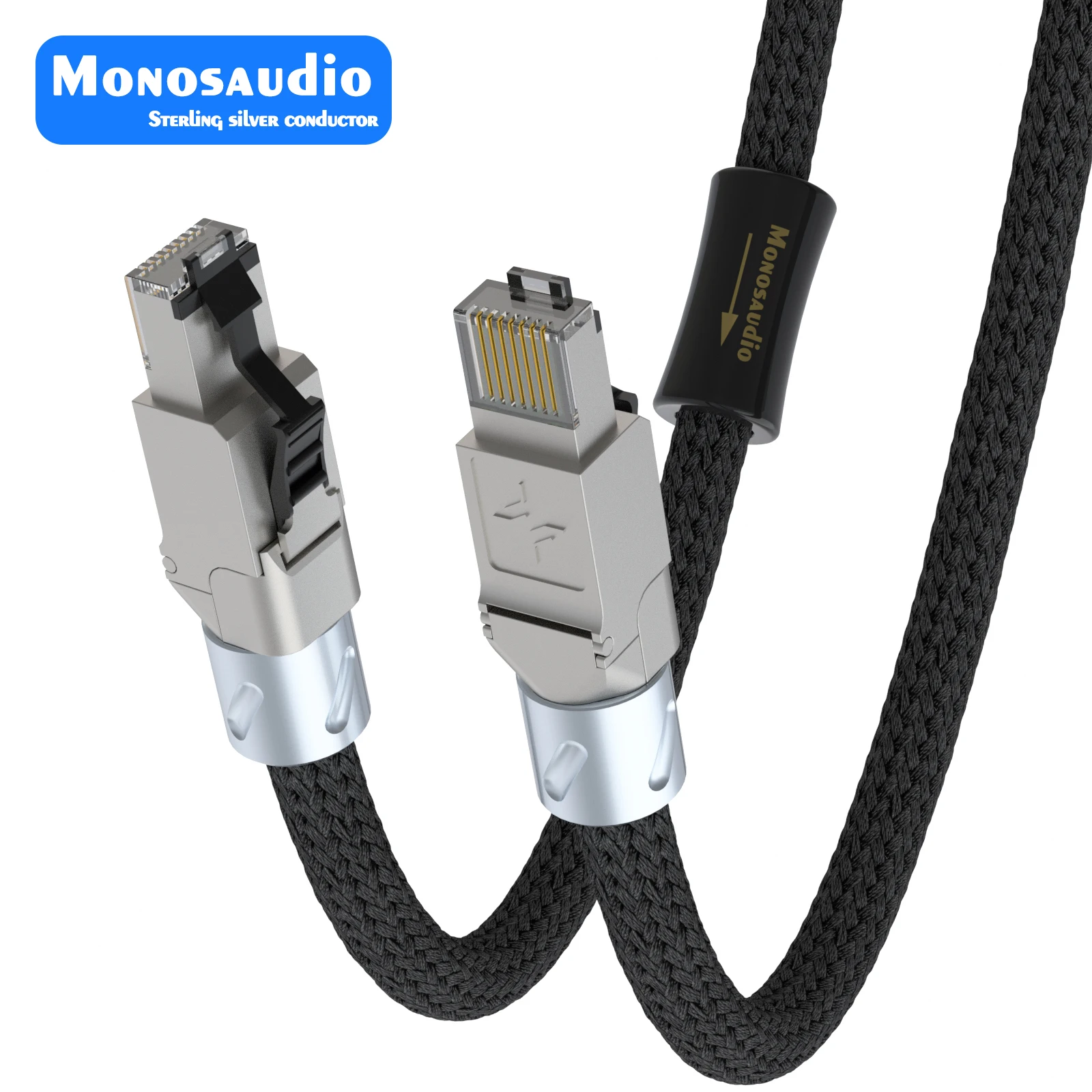 CAT8 Ethernet Cable 40Gbps 2000MHz CAT 8 Pure Silver Network Cotton Braided Lan Cord for Laptops PS 5/4 Router Modem  RJ45 Cable