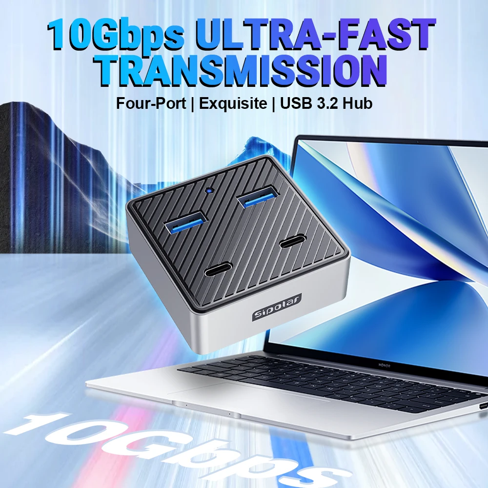10gbps-usb32-gen2-ハブ-4ポートハブ-2a-2c-スプリッター-シポーラーハブ-10gb-コンピュータアクセサリー-pc-ノートパソコン-macbook用