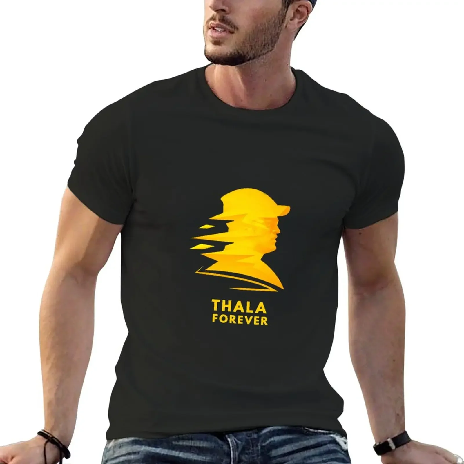 New Dhoni - Thala forever T-Shirt quick drying t-shirt man clothes oversized t shirt Short sleeve tee men