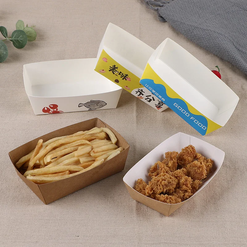 Disposable Type Exposure Film Oil Box Free French Fries Hot Dog Food Paper Tray Barbecue Snack Box