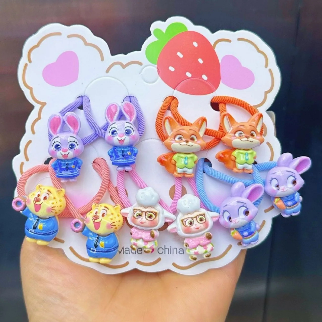 

5 новых стильных резинок для волос в стиле Зоотопии с милыми мультяшными кроликами-полицейскими — эластичные резинки для волос, для ежедневного использования, аксессуары для волос для детей и девочек