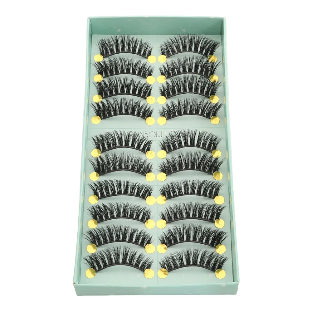 Faux cils volumineux naturels longs 3D en vison synthétique, faits à la main, sans cruauté, outils de maquillage pour les yeux, extension de cils