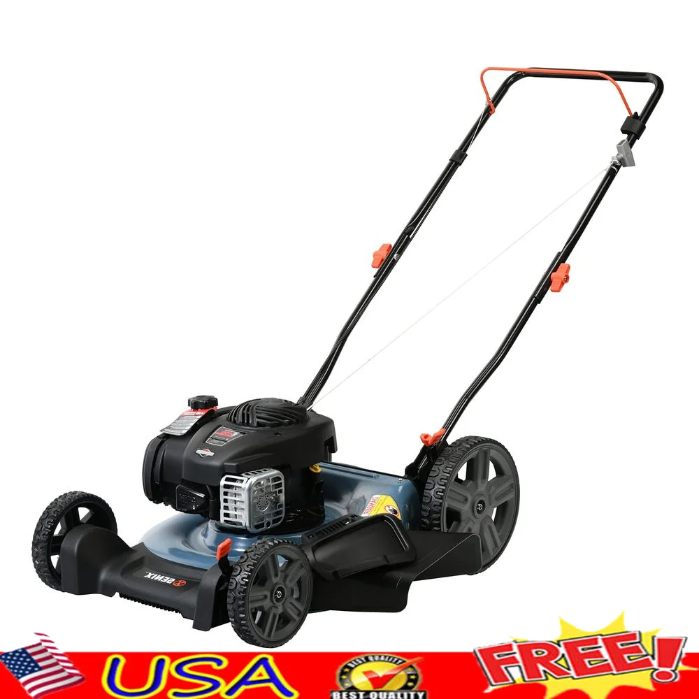 جزازة العشب بالغاز مقاس 21 بوصة، محرك بريجز آند ستراتون، تفريغ جانبي، 6 أوضاع لضبط الارتفاع 140 سم مكعب، تشغيل سويفت