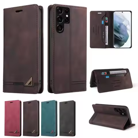 Leather Case For Samsung S22 S21 Ultra S20 FE A13 A53 A12 A22 A32 A52 A72 A02 A03s A51 A71 A31 A21s Flip Magnetic Wallet Cover