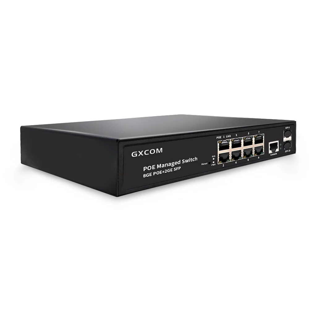 L2 Managed 8 Port 10/100/1000Mbps Managed PoE Switch with 2SFP