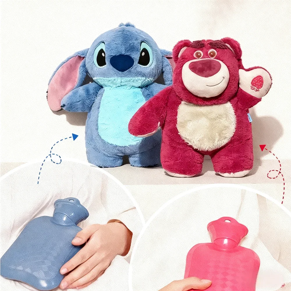 스티치 엔젤 플러시 핫 워터 보틀 - 로츠오 베어 디자인 두꺼운 보온 가방 손난로 및 추위 보호용