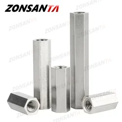 2/5/10pcs 304 Stainless Steel Hex Hexagon Standoff Spacer Long Rod Coupling Hex Nut Bolt Screw M2 M2.5 M3 M4 M5 M6 M8 M10 M12