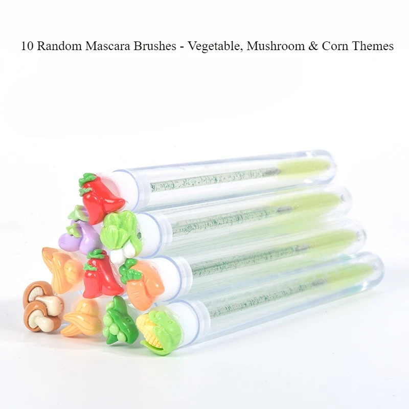 10 pçs/estilo aleatório tubo vegetal rímel escova feminina rímel escova reutilizável lash escova tubo carretéis lash extensão escovas