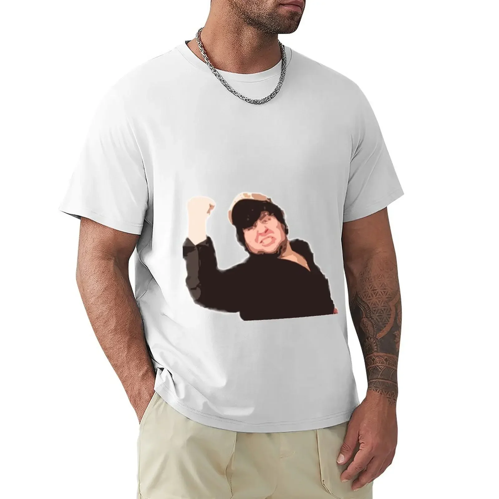 Jontron Victory Pose Cutout filter T-Shirt aesthetic clothes funnys quick-drying customs men t shirt